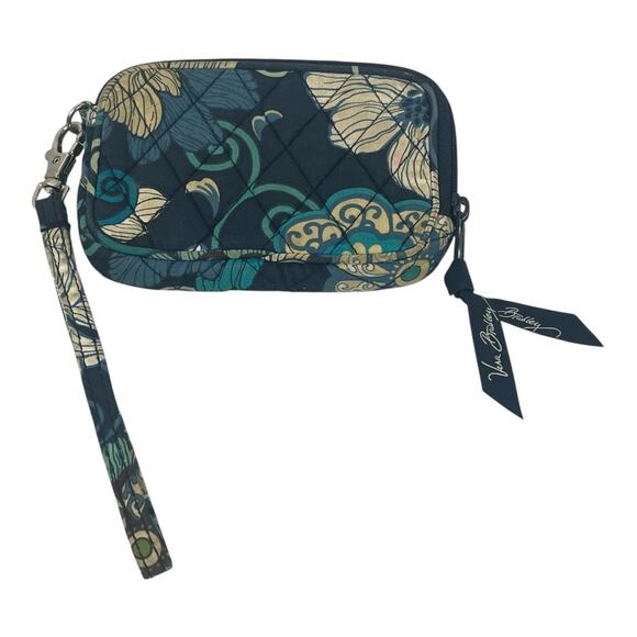 Vera Bradley Mod Floral Blue Wristlet - Picture 1 of 4